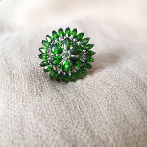 Rhoda • Russian Diopside Flower Sunburst Ring